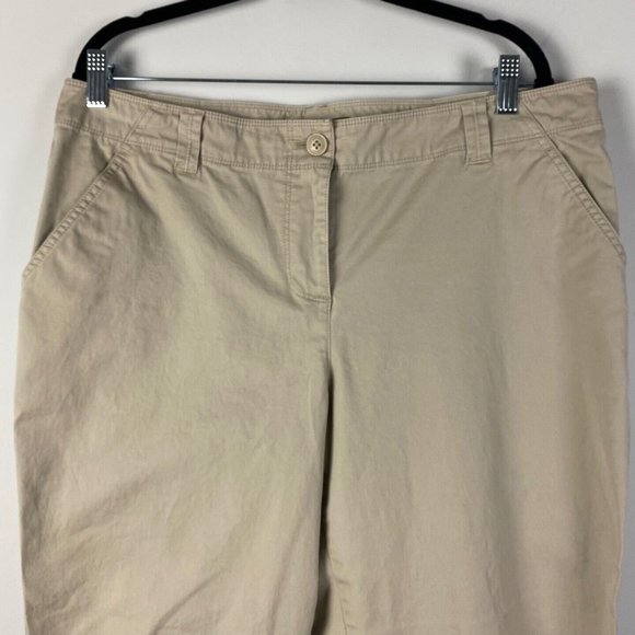 Tommy Bahama Pants Womens 16 Cropped Capris Light Tan Cotton Blend - Picture 2 of 9